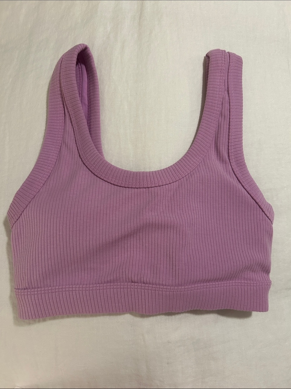ALO purple Ribbed Scoop-Neck Sports Bra